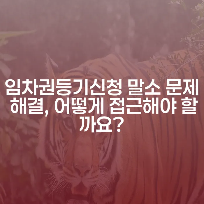 임차권등기신청 말소 문제 해결, 어떻게 접근해야 할까요?