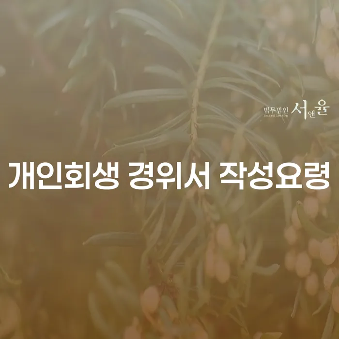 개인회생 경위서 작성요령: 어떻게 작성해야 할까요?